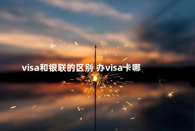 visa和银联的区别 办visa卡哪个银行好